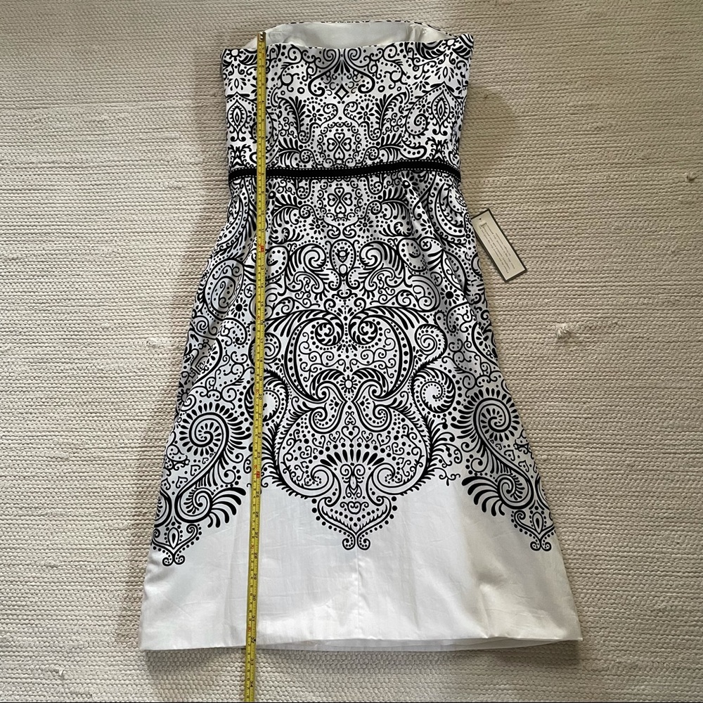 Ann Taylor A-Line Tube Dress White/Black Print - Picture 7 of 7